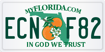FL license plate ECNF82