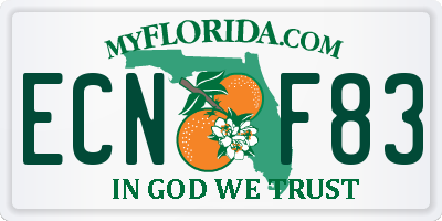FL license plate ECNF83