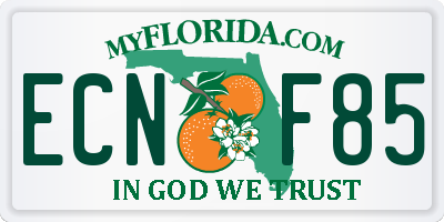 FL license plate ECNF85
