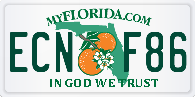 FL license plate ECNF86