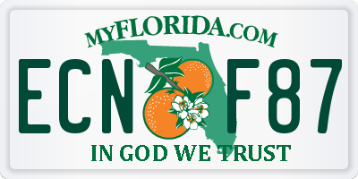 FL license plate ECNF87