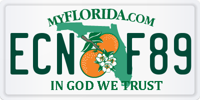 FL license plate ECNF89