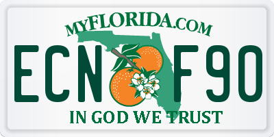 FL license plate ECNF90