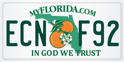 FL license plate ECNF92