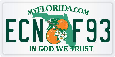 FL license plate ECNF93