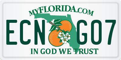 FL license plate ECNG07