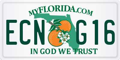 FL license plate ECNG16