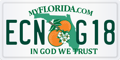 FL license plate ECNG18