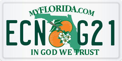 FL license plate ECNG21