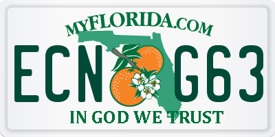 FL license plate ECNG63