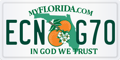 FL license plate ECNG70