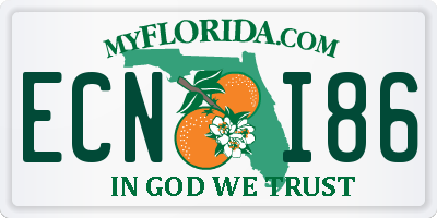 FL license plate ECNI86