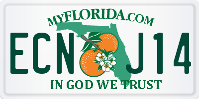FL license plate ECNJ14