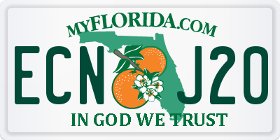 FL license plate ECNJ20