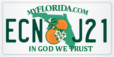 FL license plate ECNJ21