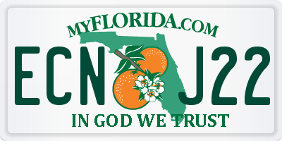FL license plate ECNJ22