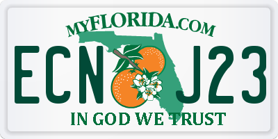 FL license plate ECNJ23