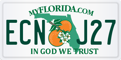 FL license plate ECNJ27