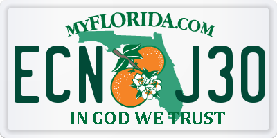 FL license plate ECNJ30