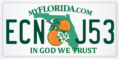 FL license plate ECNJ53