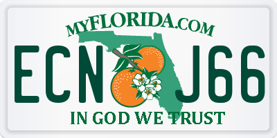 FL license plate ECNJ66