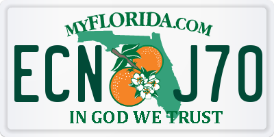 FL license plate ECNJ70