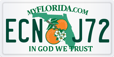 FL license plate ECNJ72