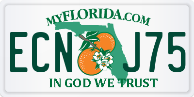 FL license plate ECNJ75