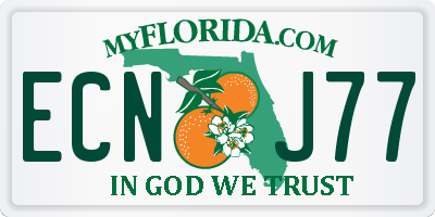 FL license plate ECNJ77