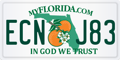 FL license plate ECNJ83