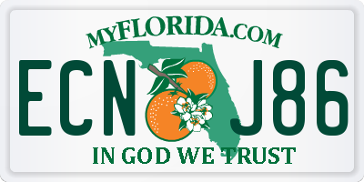 FL license plate ECNJ86