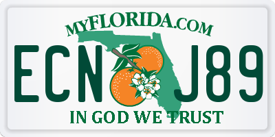 FL license plate ECNJ89