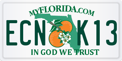 FL license plate ECNK13