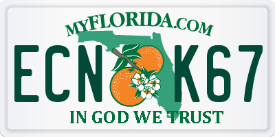 FL license plate ECNK67