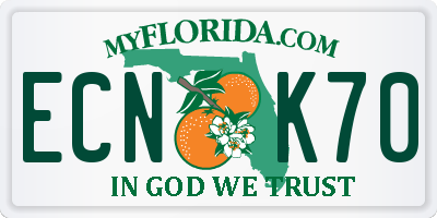 FL license plate ECNK70
