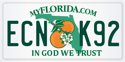 FL license plate ECNK92