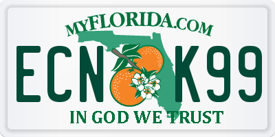 FL license plate ECNK99