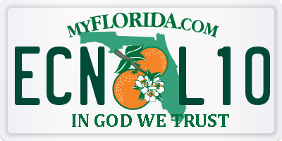 FL license plate ECNL10