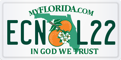 FL license plate ECNL22
