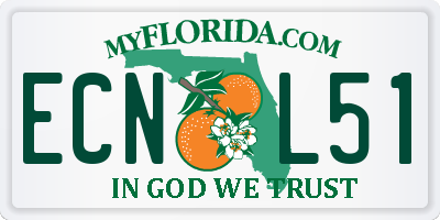 FL license plate ECNL51