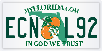 FL license plate ECNL92