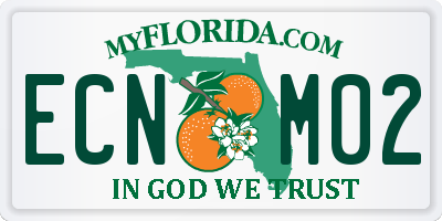 FL license plate ECNM02