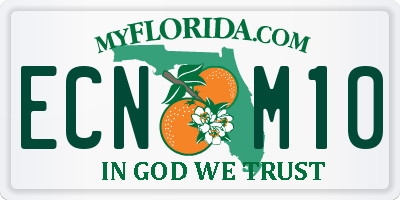 FL license plate ECNM10
