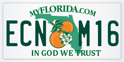 FL license plate ECNM16