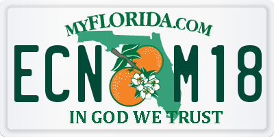 FL license plate ECNM18