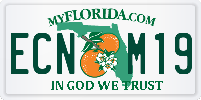 FL license plate ECNM19