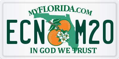 FL license plate ECNM20