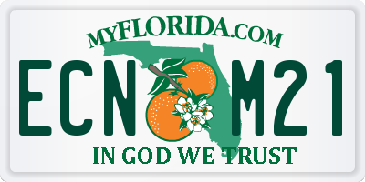 FL license plate ECNM21