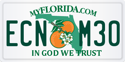FL license plate ECNM30