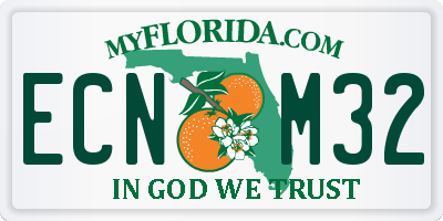 FL license plate ECNM32